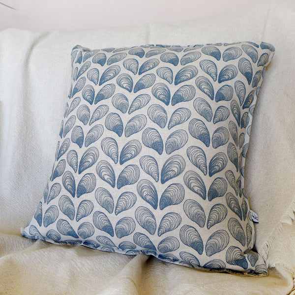 Large Natural Mussels Linen Cushion
