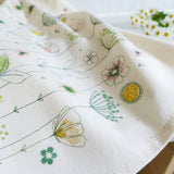 PRINTED COTTON TEA TOWEL - natural Wildflowers