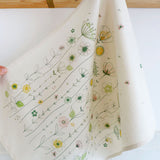 PRINTED COTTON TEA TOWEL - natural Wildflowers