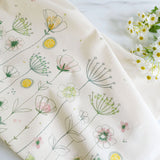 PRINTED COTTON TEA TOWEL - natural Wildflowers