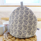 Navy Cow Parsley Linen Tea Cosy