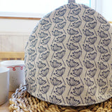 Navy Cow Parsley Linen Tea Cosy