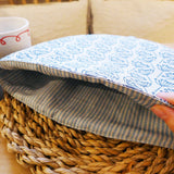 Navy Cow Parsley Linen Tea Cosy