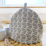 Navy Cow Parsley Linen Tea Cosy