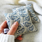 Navy Cow Parsley Wheat Hand Warmers