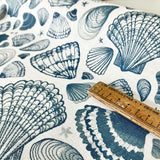 FABRIC - navy blue Seashells