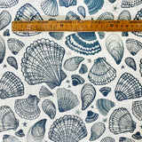 FABRIC - navy blue Seashells