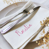 Personalised Embroidered Linen Napkins