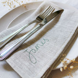 Personalised Embroidered Linen Napkins
