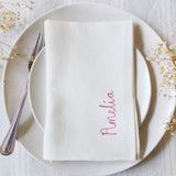 Personalised Embroidered Linen Napkins