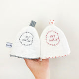 LINEN EGG COSIES - mr and mrs