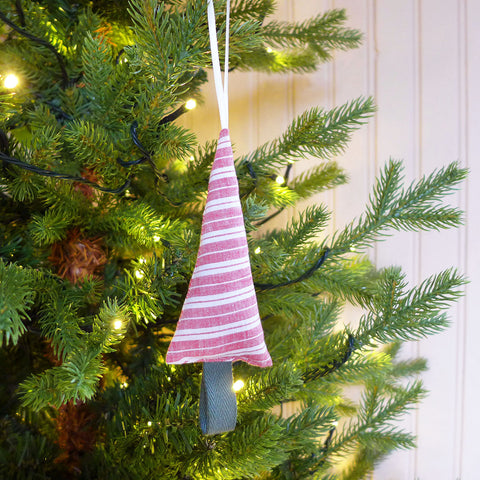 Red Stripy Little Tree Decoration