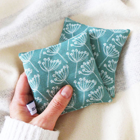 Sea Green Cow Parsley Wheat Hand Warmers