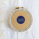 Small Duck Egg Wildflowers Embroidery Hoop Picture