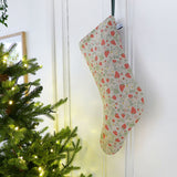 Strawberries Linen Stocking