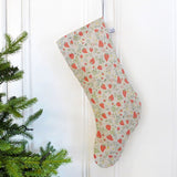 Strawberries Linen Stocking