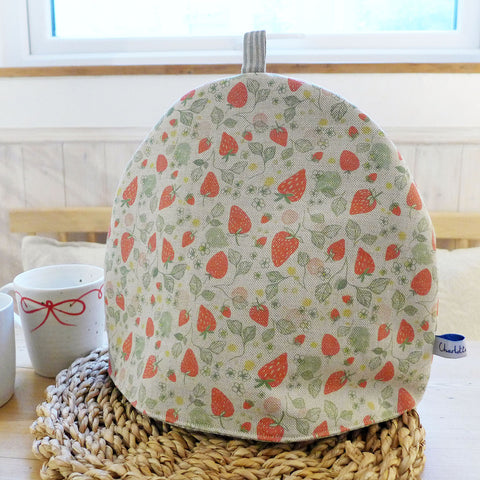 Strawberries Linen Tea Cosy