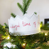 Embroidered Crown Tree Topper - The Most Wonderful Time