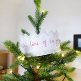 Embroidered Crown Tree Topper - The Most Wonderful Time