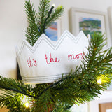 Embroidered Crown Tree Topper - The Most Wonderful Time