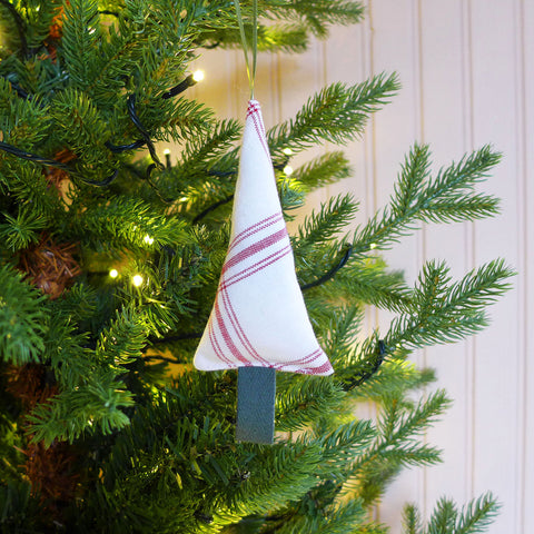 White Check Little Tree Decoration