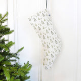 Winter Forest Linen Stocking