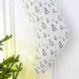 Winter Forest Linen Stocking