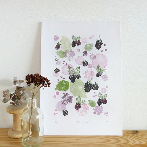 'Blackberries' A4 Wall Art Print