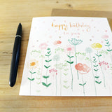 CARD - birthday flowers