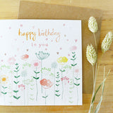 CARD - birthday flowers