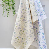 PRINTED COTTON TEA TOWEL - Blue Parsley