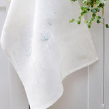 EMBROIDERED LINEN TEA TOWEL - cow parsley