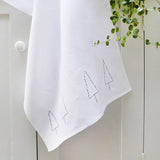 EMBROIDERED LINEN TEA TOWEL - Forest