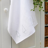 EMBROIDERED LINEN TEA TOWEL - Forest