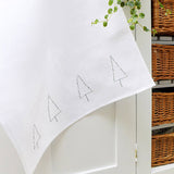 EMBROIDERED LINEN TEA TOWEL - Forest