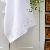 EMBROIDERED LINEN TEA TOWEL - Forest