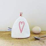 EGG COSY - embroidered linen Scandi heart