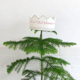 Embroidered Crown Tree Topper - Merry Christmas