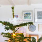 Embroidered Crown Tree Topper - Merry Christmas