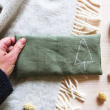 Embroidered Linen Fir Tree Lavender Eye Pillow