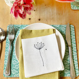 EMBROIDERED WHITE COCKTAIL NAPKINS - cow parsley
