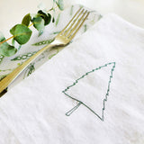 EMBROIDERED NAPKINS - white Forest