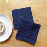 EMBROIDERED INK COCKTAIL NAPKINS - stars