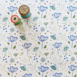 FABRIC - ivory Blue Parsley