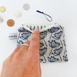 COIN PURSE - navy Cow Parsley