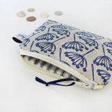 COIN PURSE - navy Cow Parsley