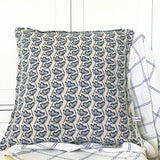 LINEN CUSHION - navy Cow Parsley