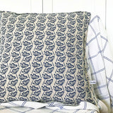 LINEN CUSHION - navy Cow Parsley