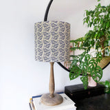 Navy Cow Parsley Printed Linen Lampshade