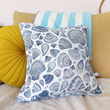 LINEN CUSHION - navy Seashells